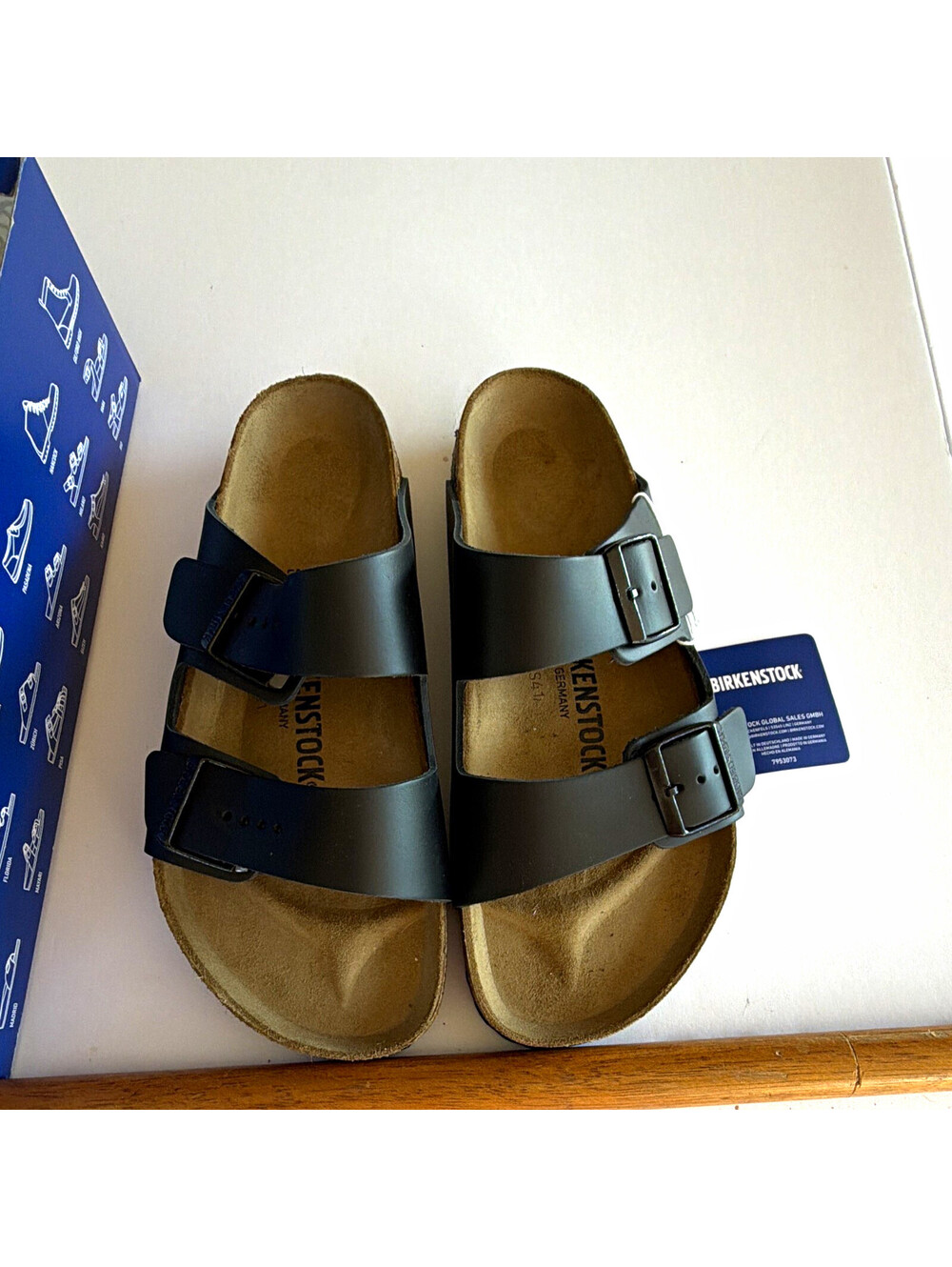 Birkenstock Arizona Black Leather Slide Sandals unisex eu 40  US 9Wo US 7 Men